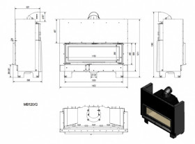 Каминная топка MB120/G