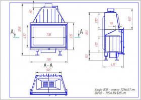 Каминная топка Альфа 800