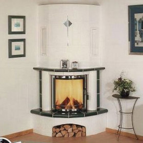 Камин Прага Три стекла NEW черный