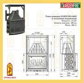 Каминная топка Панорама 800 П