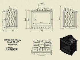 Каминная топка Antek/R (панорама)
