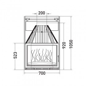 Каминная топка Prizmatique 700 контргруз